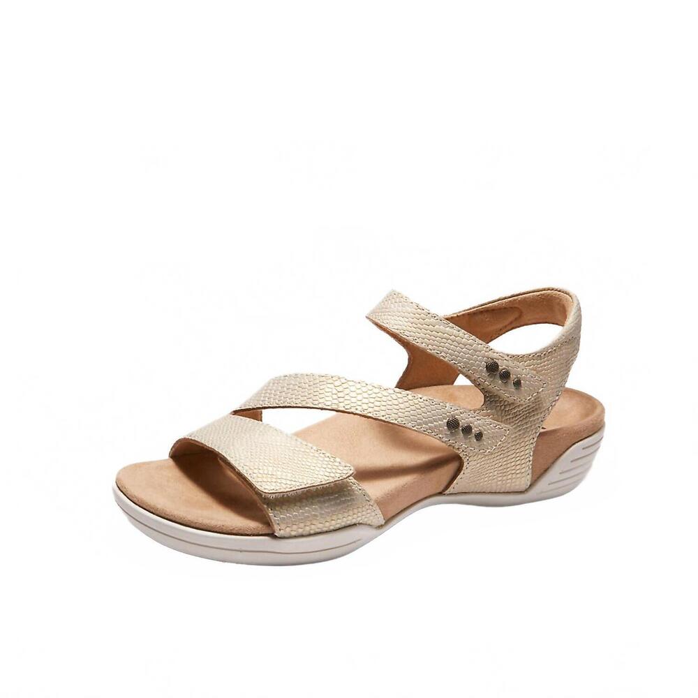 NEW HALSA FOOTWEAR women's denia sandals in gold
